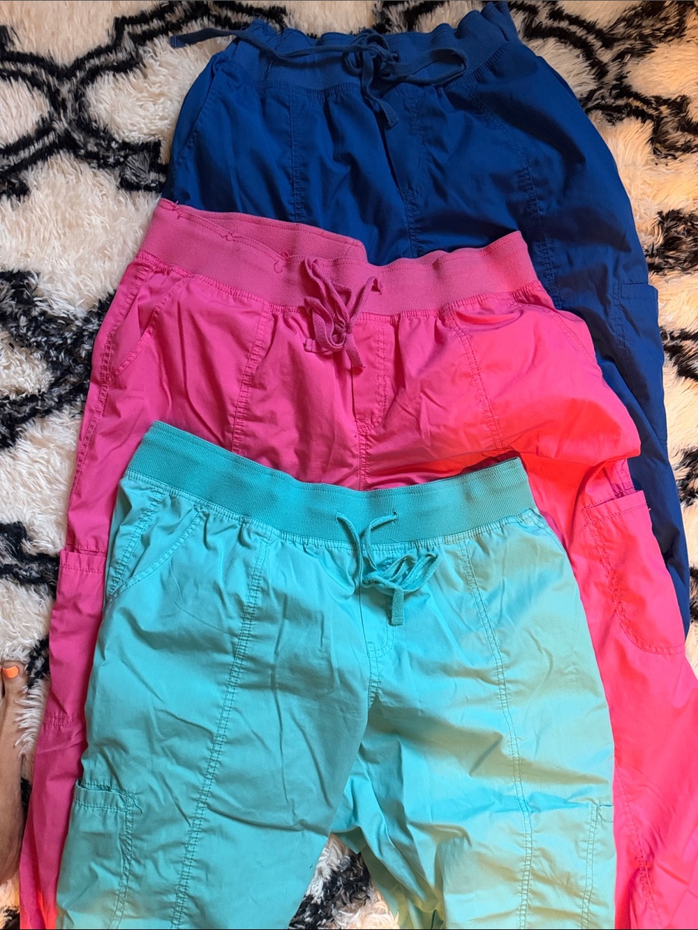 Peaches Uniforms Trio: Navy, Hot Pink & Aqua Women’s Scrub Pants